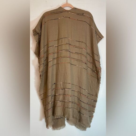 5 for $25🔥One Size Tan Embroidered Open Front Kimono Cardigan - Picture 2 of 6